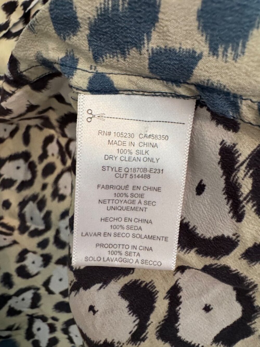 Equipment Femme Silk Button-Down Blouse Animal Leopard Print Multicolor Med Work - Picture 2 of 11